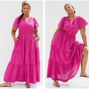 Anthropologie Pink Maxi Dress
